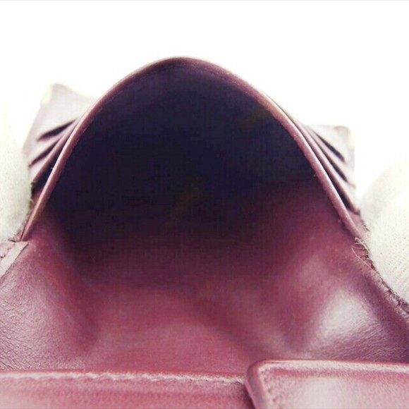 Authenticity guaranteed USED Cartier Bi -fold Wallet Bordeaux x Leather x Gold - Picture 10 of 11